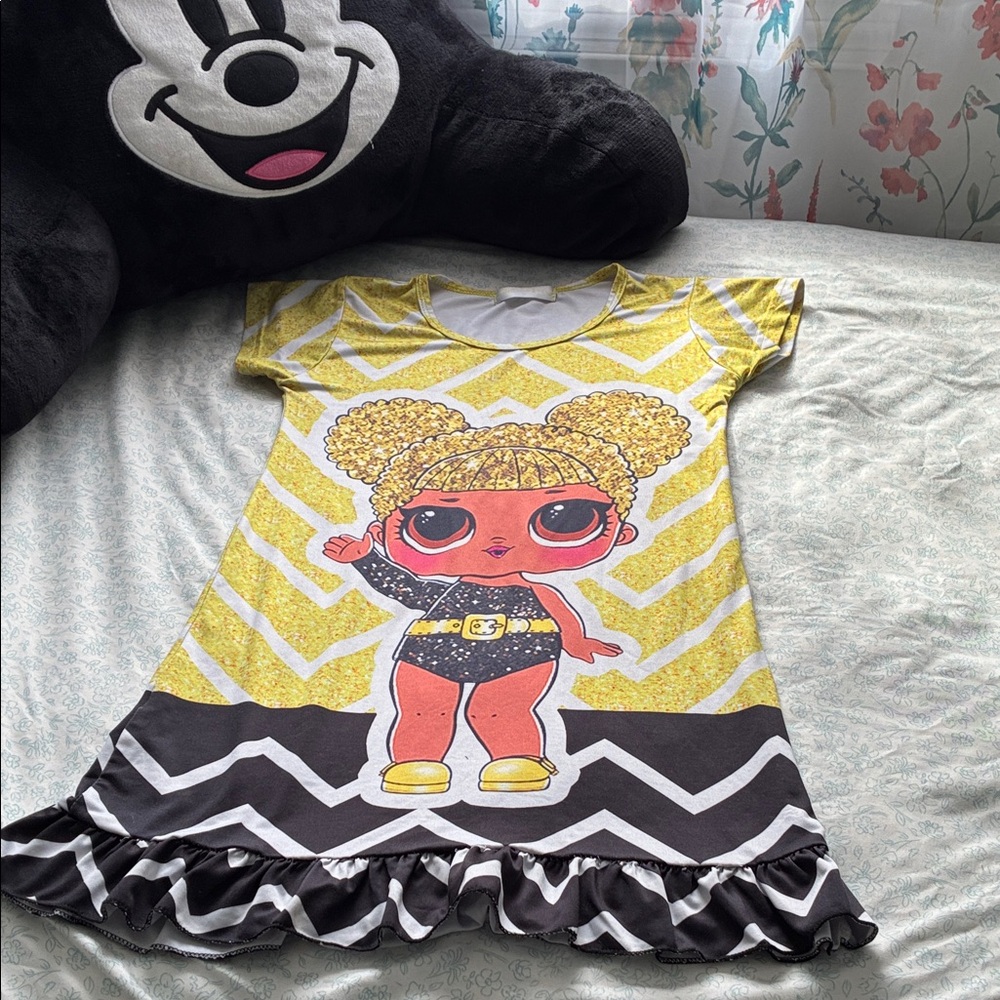 Kids Chevron Nightgown with Doll Design